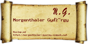 Morgenthaler György névjegykártya